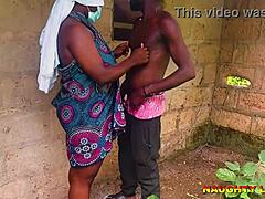 Bbw Asian wife bends over for doggystyle fucking in garden quickie with missionary orgasm outdoors.