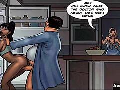 in the mayor's tale episode 1, a cheating husband engages with his sexy ebony maid in the kitchen for teasing and more