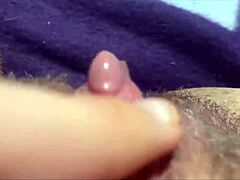 Big clit pulses to intense orgasm in vagina close-up view