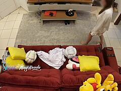 Hot wife Thay Ksada welcomes the delivery guy, lets him pound her on the sofa with intense cuckold action! 🔥