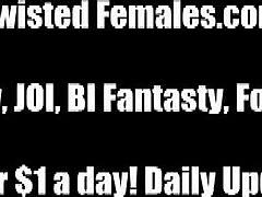 Sissy gets dominated by two powerful dommes