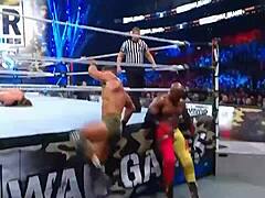 Who wins in seth rollins vs austin theory vs bobby lashley?