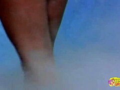 I watch this gorgeous blonde finger herself, then she gets fucked by brunette with strap-on in cowgirl style.