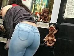 teen latina with big ass in tight jeans, voyeur fun 😈