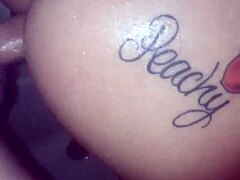 i watched peachy gettin' fucked in the shower by that monster cock.