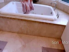 Sharing a bathtub with step mom gets tricky. Can we really keep it just friendly?