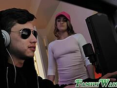 Cute teen 18+ kenzie madison gives sloppy blowjob to stepbrother