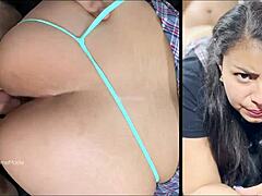 Painful first anal surprise with beautiful 18-year-old Latina student. Her petite ass hurt so much.