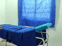 Horny nurse gropes her big ass in the doctor's office, then fucks the patient