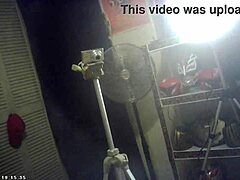 Behind the scenes, this glasses-wearing brunette babe takes a load on her big tits, he keeps fucking, then cleans up the cum! 😏🍆💦