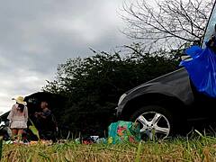 Girls go commando in short dresses outdoors.