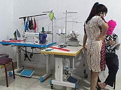 uh, like i'm totally seducing in this sewing workshop... intense assplay and flashing, ya know? homemade latina style.