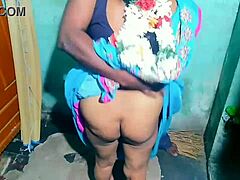 indian aunty cleaning room ends up having first time sex with house owner