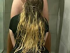 Stepbrother catches horny sister in shower and fucks her roughly - Olivia Bay.