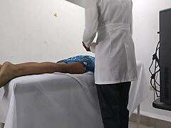 Doctor Planned Massage for Cute Brunette Patient but She Turned Whore and Seduced Him Quickly