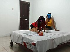 My girlfriend brought her best friend to learn how to give intense blowjobs at home