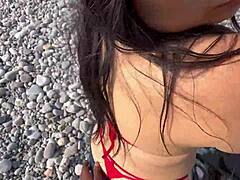 Valentina fucked me on the beach after the christmas party!