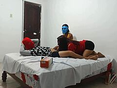 My girlfriend brought her best friend to learn how to give intense blowjobs at home