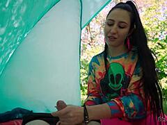 Hippy slut, want free handjob in your outdoor tent?
