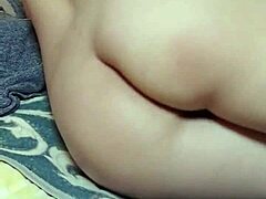 I felt so excited when the masked chinese milf masturbated her wet pussy in bra solo.