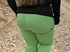 i went for a walk with my friend's chubby colombian milf mom and couldn't stop staring at her huge wet pussy ass in yoga pants