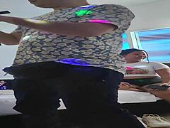 A mature latina amateur shares a homemade moment with her young step-nephew.