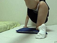 japanese girl in mini skirt and g-string on WEBCAM