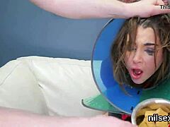 wacky teen 18+ endures painful asshole therapy in bizarre bdsm asylum