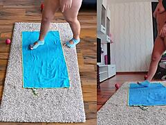 Watch Curvy Babe Spread Her Big Ass in Naked Yoga Workout!