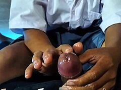 Indo Student Teases With Handjob Massage In Amateur Homemade Video