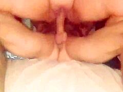 Cougar Cassandra Nix in heels and stockings spreads for daddy's big cock anal gape and jizz load.