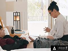 teacher shows care to injured student