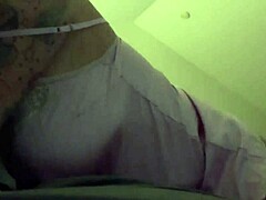 Young 18+ Girl In Pink Satin Masturbates With Big Tits To Orgasm