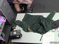 Security Guard Face Fucks Shoplifter Emma Starletto In Office