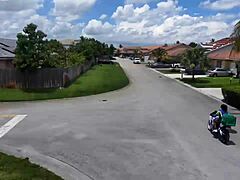 Nerdy gamer girls in Florida get involved in intimate activities while playing video games backstage.