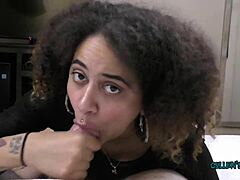 Kingsley's blowjob performance ends with cum in mouth.