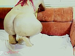 Thick legs and hairy black pussy on display