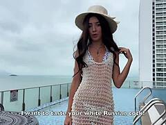 Gorgeous Spanish Blanca Wants To Try Russian White Cock On Vacation