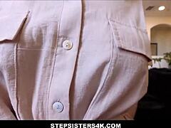 Stepsisters4k - big ass teen stepsister cums on stepbrother's dick while riding on family couch pov - laney grey brad newman