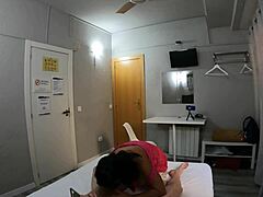 homemade pov sex with masked milf macarena in red