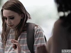 Big tits milf cleans husband after teen