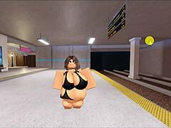 In Roblox, a Bitch Gets Fucked by Three Noobs in Gangbang