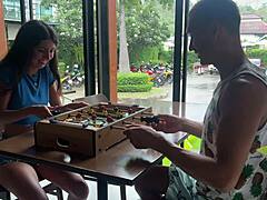 lost the game leads to outdoor cumwalk with rough spooning and riding