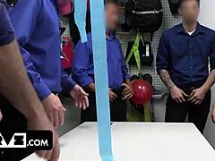 Watch these feisty blondes get interrogated and punished in public with domination!