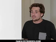 Hot Russian stepmom Crystal Rush soothes her stepson's huge erection