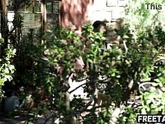 Mature milf seduces blonde teen with licking.