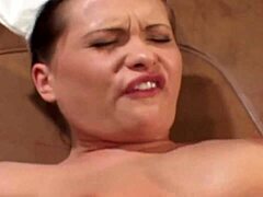 Hung patient lets the brunette nurse suck his cock before sliding it in her bum