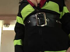 Firewoman's boobs bounce as she rides cock to explosion