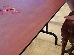 stomping cum out of cock