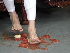Japanese Mistress Mean Food Crush and Feet Licking